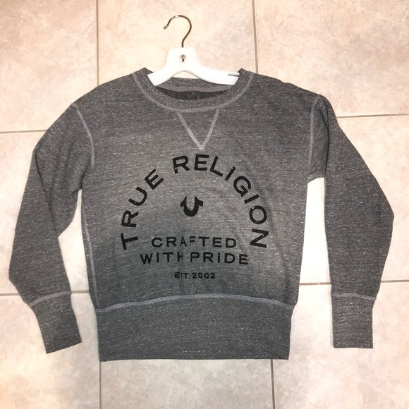 True Religion Grey crewneck logo sweatshirt - Picture 2 of 7